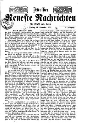 Fürther neueste Nachrichten für Stadt und Land (Fürther Abendzeitung) Freitag 11. November 1870