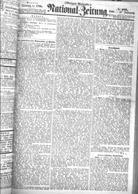 Nationalzeitung Sonntag 14. Oktober 1860