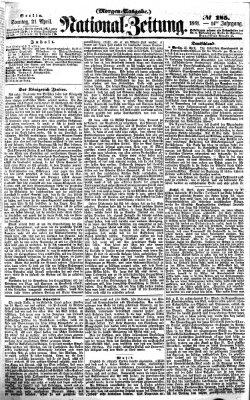 Nationalzeitung Sonntag 21. April 1861