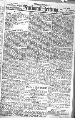 Nationalzeitung Donnerstag 1. August 1861