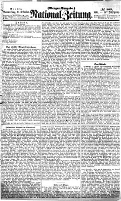 Nationalzeitung Donnerstag 31. Oktober 1861