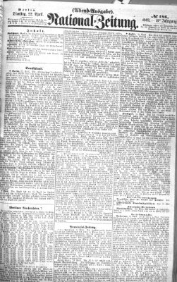 Nationalzeitung Dienstag 22. April 1862