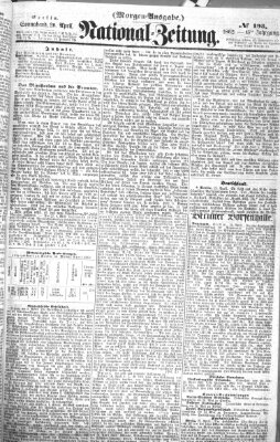 Nationalzeitung Samstag 26. April 1862