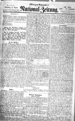 Nationalzeitung Sonntag 27. April 1862