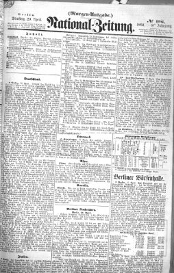 Nationalzeitung Dienstag 29. April 1862