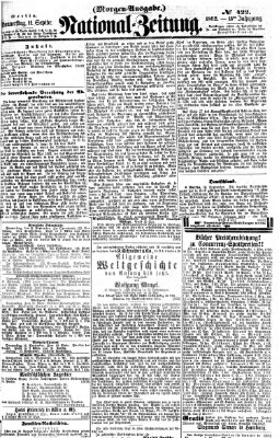 Nationalzeitung Donnerstag 11. September 1862
