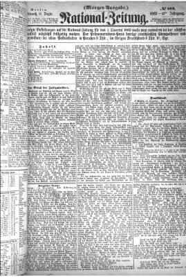 Nationalzeitung Mittwoch 17. Dezember 1862