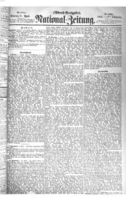 Nationalzeitung Montag 11. April 1864