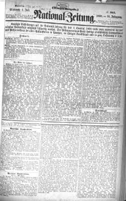 Nationalzeitung Mittwoch 1. Juli 1868