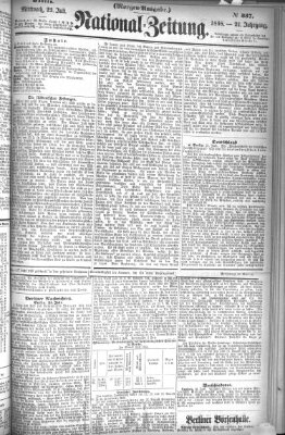 Nationalzeitung Mittwoch 22. Juli 1868