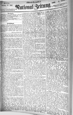Nationalzeitung Montag 27. Juli 1868