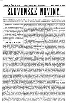 Slovenské noviny Mittwoch 18. Mai 1870
