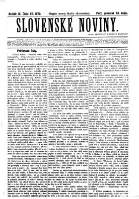 Slovenské noviny Montag 30. Mai 1870