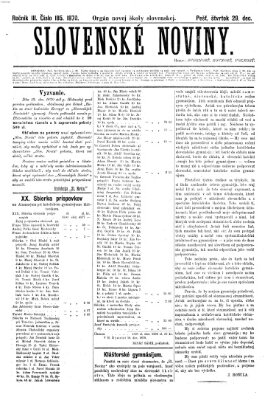 Slovenské noviny Donnerstag 29. Dezember 1870
