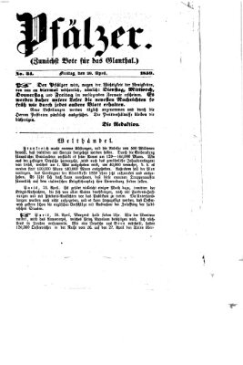 Pfälzer Freitag 29. April 1859