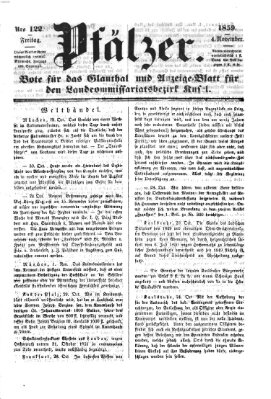Pfälzer Freitag 4. November 1859