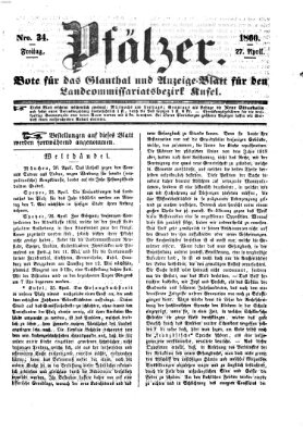 Pfälzer Freitag 27. April 1860