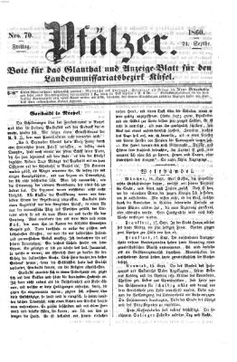 Pfälzer Freitag 21. September 1860