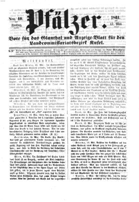 Pfälzer Freitag 17. Mai 1861