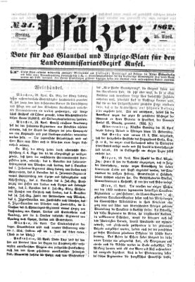 Pfälzer Freitag 25. April 1862