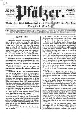 Pfälzer Mittwoch 19. November 1862