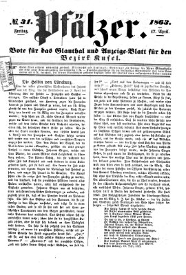 Pfälzer Freitag 17. April 1863