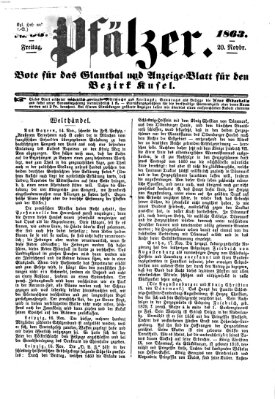 Pfälzer Freitag 20. November 1863