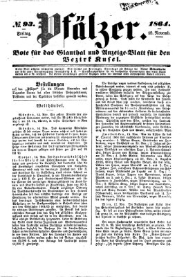 Pfälzer Freitag 18. November 1864