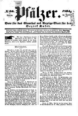 Pfälzer Freitag 14. April 1865