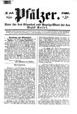 Pfälzer Freitag 5. Juli 1867