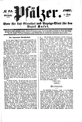 Pfälzer Mittwoch 4. September 1867