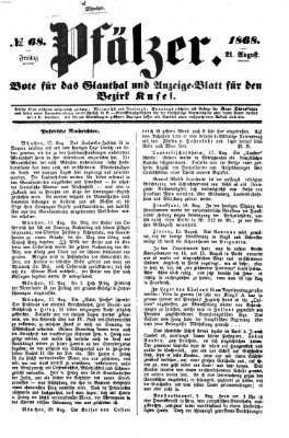 Pfälzer Freitag 21. August 1868