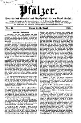 Pfälzer Freitag 13. August 1869