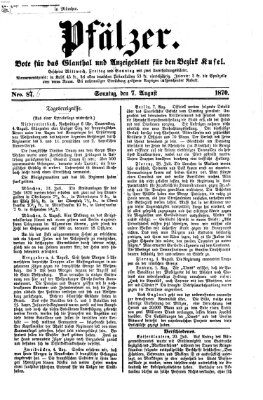 Pfälzer Sonntag 7. August 1870