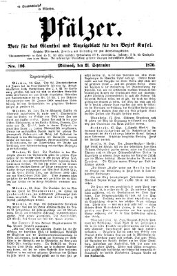 Pfälzer Mittwoch 21. September 1870