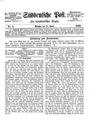 Süddeutsche Post Sonntag 18. April 1869