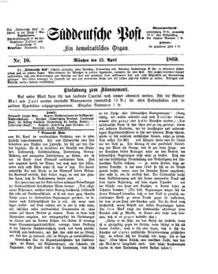 Süddeutsche Post Freitag 23. April 1869