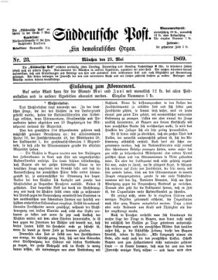 Süddeutsche Post Sonntag 23. Mai 1869
