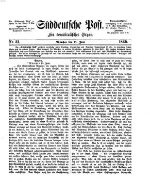 Süddeutsche Post Freitag 11. Juni 1869