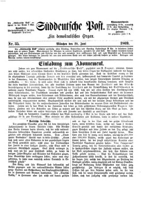 Süddeutsche Post Sonntag 20. Juni 1869