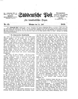 Süddeutsche Post Mittwoch 14. Juli 1869