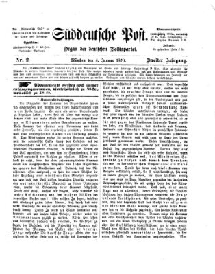 Süddeutsche Post Dienstag 4. Januar 1870