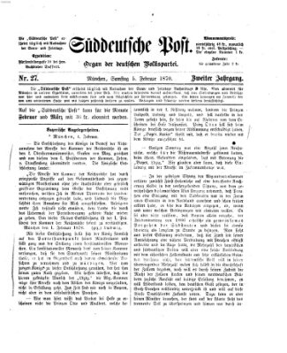 Süddeutsche Post Samstag 5. Februar 1870