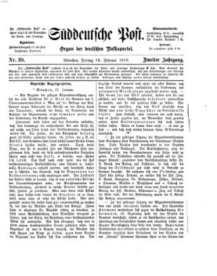 Süddeutsche Post Freitag 18. Februar 1870