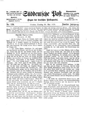 Süddeutsche Post Samstag 28. Mai 1870