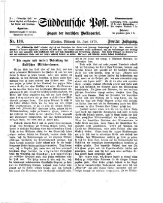 Süddeutsche Post Mittwoch 15. Juni 1870