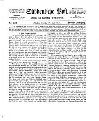 Süddeutsche Post Sonntag 10. Juli 1870