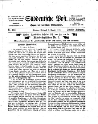 Süddeutsche Post Mittwoch 3. August 1870