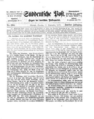 Süddeutsche Post Sonntag 11. September 1870