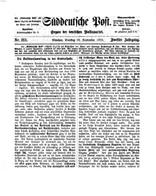 Süddeutsche Post Dienstag 20. September 1870